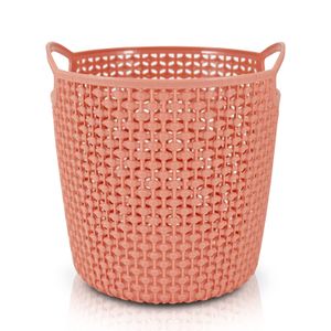 Cesto Organizador Redondo Loft 16,5cm Salmão - Jacki Design