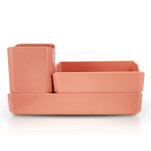 Kit Organizador Multiuso Loft de 3 Peças Salmão - Jacki Design