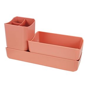 Kit Organizador Multiuso Loft de 3 Peças Salmão - Jacki Design