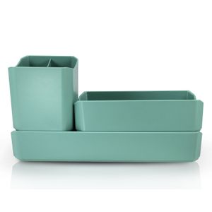 Kit Organizador Multiuso Loft de 3 Peças Turquesa - Jacki Design