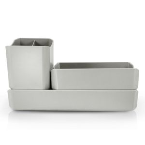 Kit Organizador Multiuso Loft de 3 Peças Cinza - Jacki Design