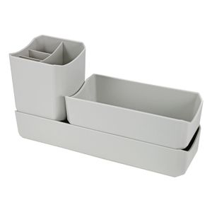 Kit Organizador Multiuso Loft de 3 Peças Cinza - Jacki Design