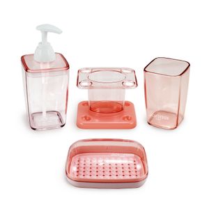 Kit Banheiro Loft 4 Peças Salmão - Jacki Design