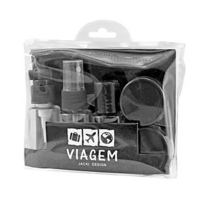Kit de Frascos para Viagem 7 Peças Preto - Jacki Design