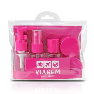 Kit de Frascos para Viagem 7 Peças Pink - Jacki Design