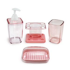 Kit Banheiro Loft 4 Peças Rosa - Jacki Design
