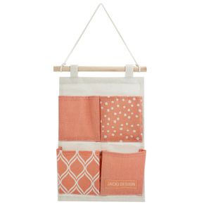 Organizador Multiuso de Pendurar Loft 34x22cm Salmão - Jacki Design