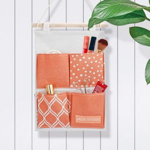 Organizador Multiuso de Pendurar Loft 34x22cm Salmão - Jacki Design