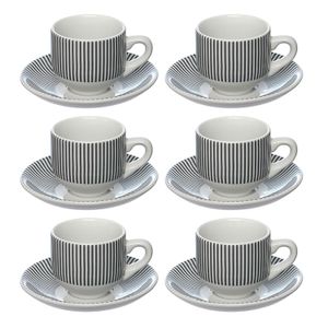 Jogo de Xícaras De Café com Pires 6 Peças 90mL Lisboa Branca - Hauskraft
