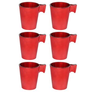 Jogo de Canecas Malta 6 Peças 90mL Vermelha - Hauskraft