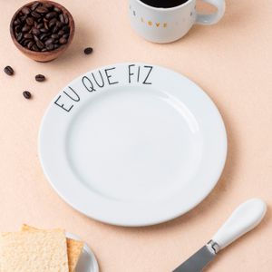 Prato de Sobremesa Eu Que Fiz 19cm - Porcelana e Cia