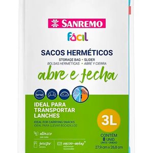 Saco Hermético Abre Fecha Fácil 3l 8 Unidades - Sanremo