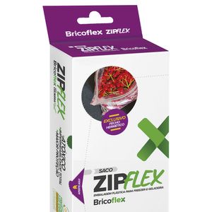 Saco Hermético para Alimento Duplo Fecho Zip Flex 15 Unidades - Bricoflex
