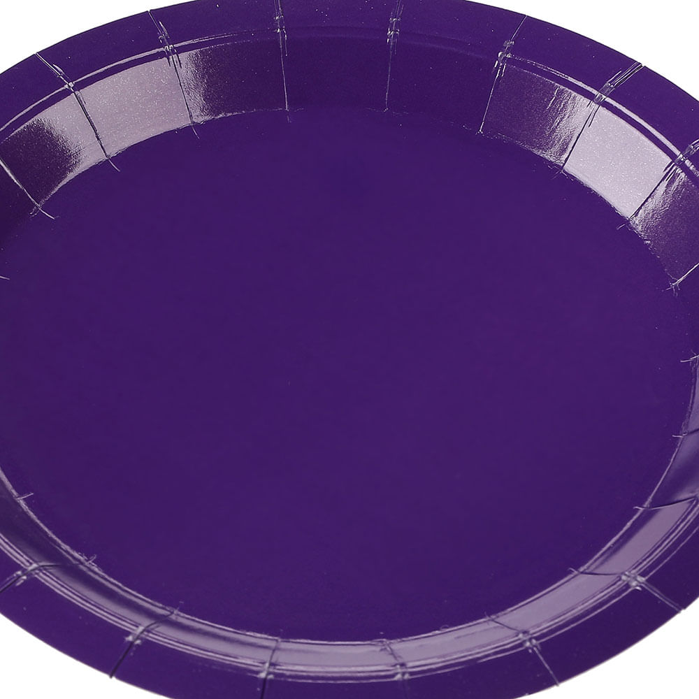 Prato Descartável com 10 Unidades 18cm Roxo - Preçolandia - Preçolândia