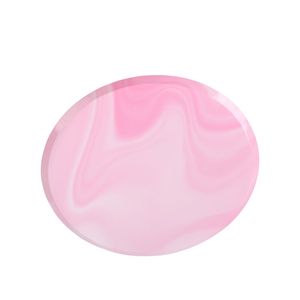 Prato Descartável Marmorizado com 8 Unidades 18cm Rosa Bebê - Silver Plastic