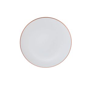 Prato Descartável com 6 Unidades 19cm Branco Fio Rose Gold - Silver Plastic