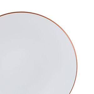 Prato Descartável com 6 Unidades 19cm Branco Fio Rose Gold - Silver Plastic