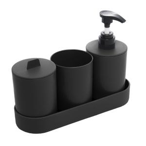 Kit Banheiro 4 Peças Preto- Lyor