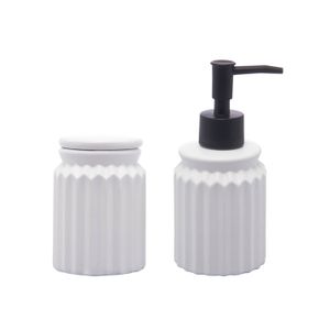 Kit Banheiro 2 Peças Stripes Branco - Lyor
