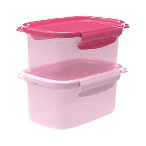 Jogo de Potes 2 Peças com Trava 460mL Rosa - Nitron