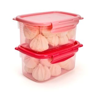 Jogo de Potes 2 Peças com Trava 460mL Rosa - Nitron