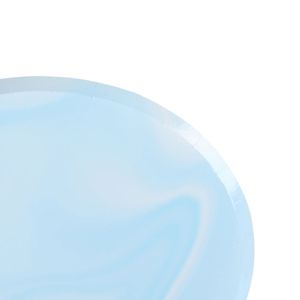Prato Descartável Marmorizado com 8 Unidades 18cm Azul Bebê - Silver Plastic