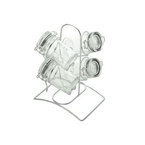 Porta Temperos e Condimentos com 4 Peças Com Suporte - Lyor