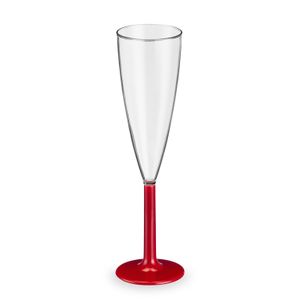 Taça de Champanhe 170mL De Plástico Vermelha - Oldaniplast