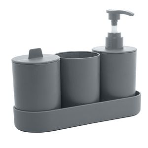 Kit Banheiro 4 Peças Cinza - Lyor