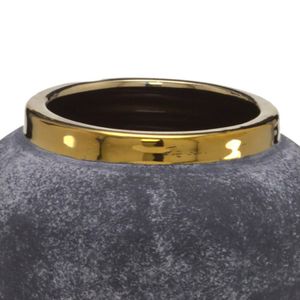 Vaso de Cerâmica 14cm Cinza e Dourado - Espressione