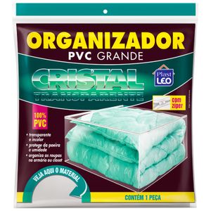 Organizador Pvc Transparente com Zíper 48x62cm - Plast Leo