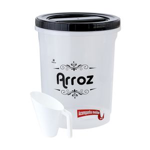 Pote de Arroz com Copo Medidor 5,8l Preto - Nitron