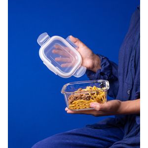 Pote Hermético Quadrado 520mL Transparente - Oikos