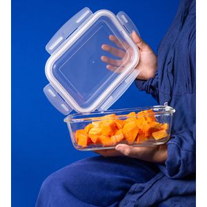 Pote Hermético Retangular 1,5l Transparente - Oikos