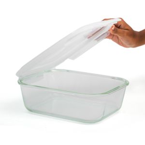 Pote Hermético Retangular 2,26l Transparente - Oikos