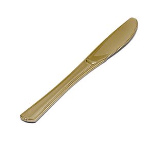 Kit de Faca para Refeição Premium 8 Unidades 20cm Gold Descartável - Silver Plas