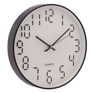 Relógio de Parede Quartz Branco e Preto 30,5cm - Lyor