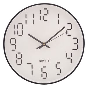 Relógio de Parede Quartz Branco e Preto 30,5cm - Lyor