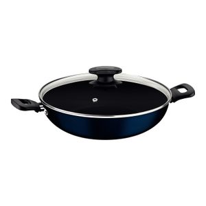 Panela Wok com Tampa Antiaderente Ravena 3,3l 28cm Azul - Tramontina