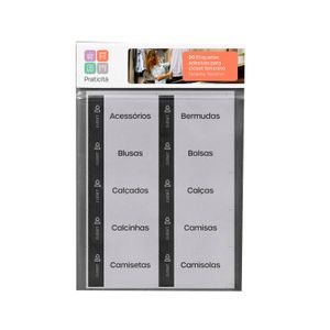 Kit de Etiquetas Adesivas para Organização De Closet Feminino 20 Peças - Pratici