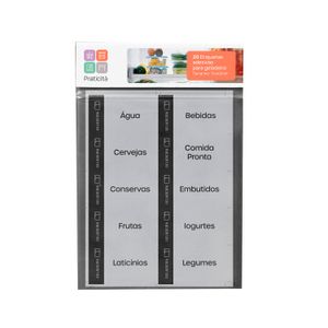 Kit de Etiquetas Adesivas para Organização De Geladeira 20 Unidades - Praticità