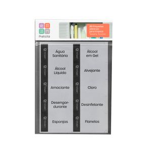 Kit de Etiquetas Adesivas para Organização De Limpeza 20 Unidades - Praticità