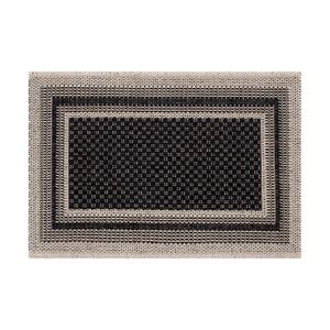 Capacho Eco Nature Moldura 40x60cm Bege e Chumbo - Têxtil J. Serrano