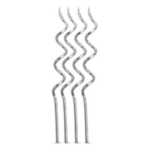 Vela para Aniversário Espiral Prateada - Silver Plastic