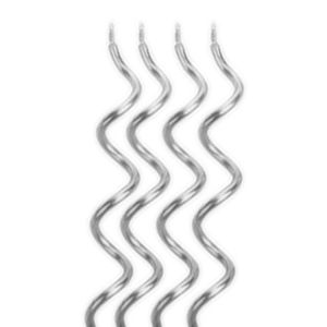 Vela para Aniversário Espiral Prateada - Silver Plastic