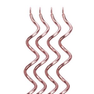 Vela para Aniversário Espiral Rosé - Silver Plastic