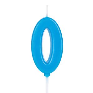 Vela de Aniversário Pick Número 0 Azul - Silver Plastic