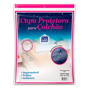 Capa para Colchão de Casal Impermeável De Algodão com Elástico Branca - Plast Le