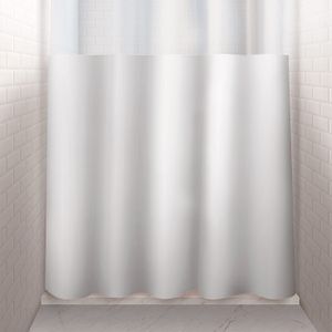 Cortina para Box de Banheiro com Visor 2mx1,35m Branco - Plast Leo