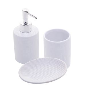 Kit para Banheiro 3 Peças de Cerâmica Lille Branco - Lyor
